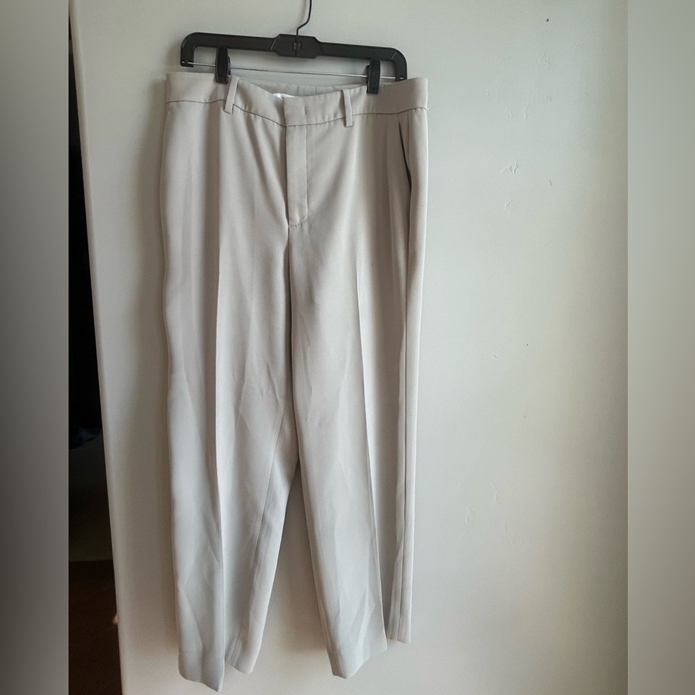 Vince Ivory Tailored Trousers 12 Straight Leg Quiet Luxury Minimalist